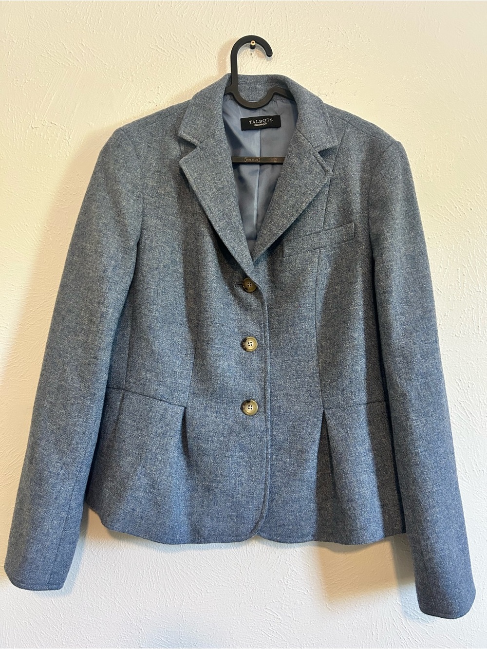 Talbots Heathered Blue-Gray Tailored Blazer